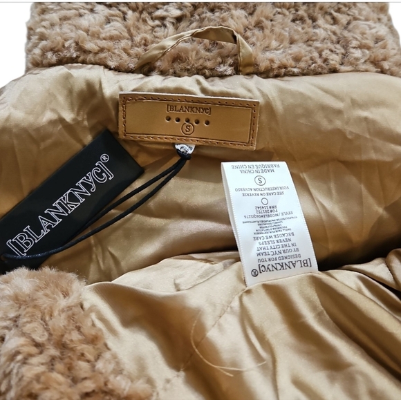 NWT Blank NYC Women's Jacket Sherpa Cozy Tan Brown Sz S - Picture 15 of 15